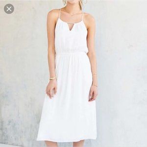 ISO : Alice x UO Bibi Satin Midi Dress, WHITE